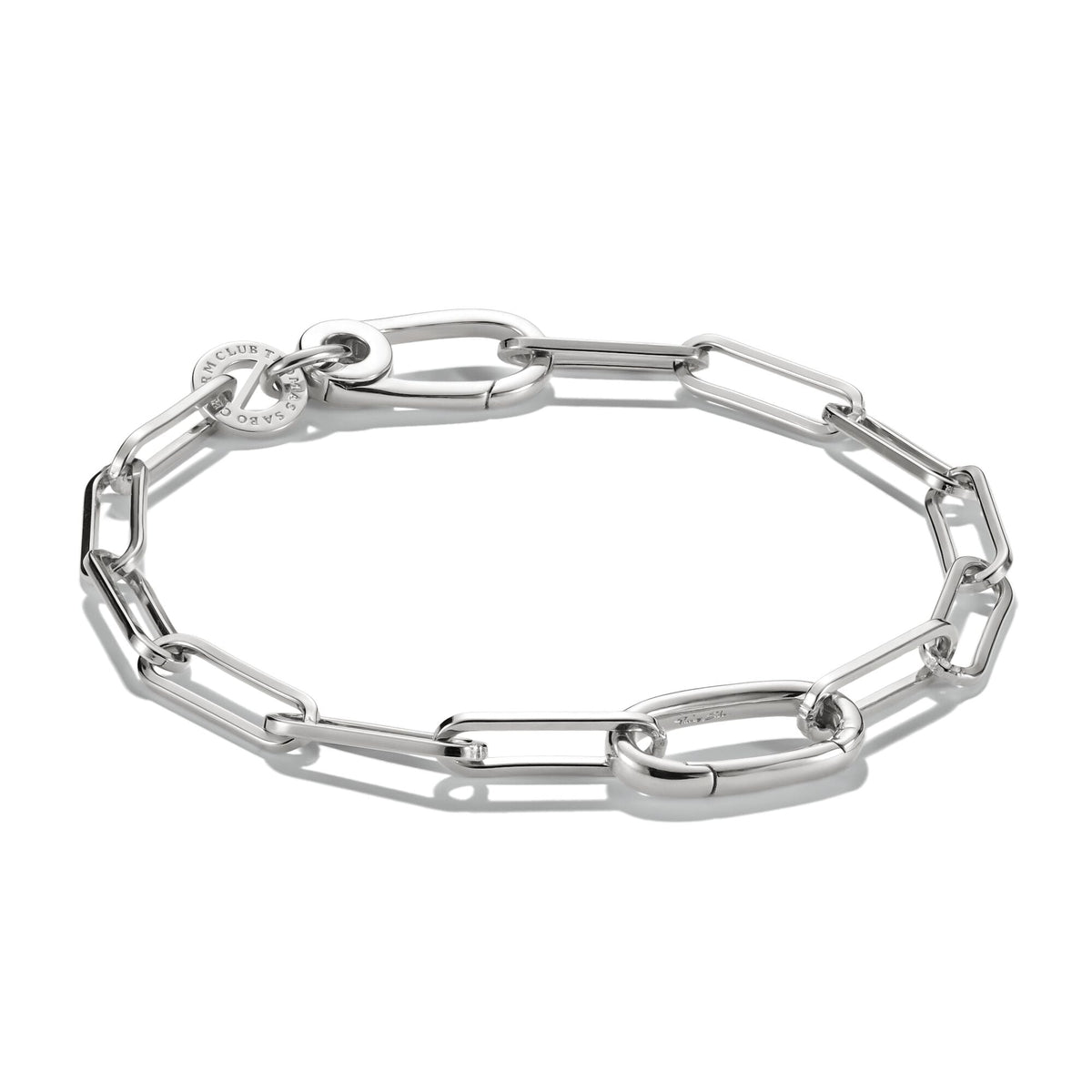 Thomas Sabo Silver-Plated Charm Club Chunky Link Bracelet TC1205M-17 front packshot
