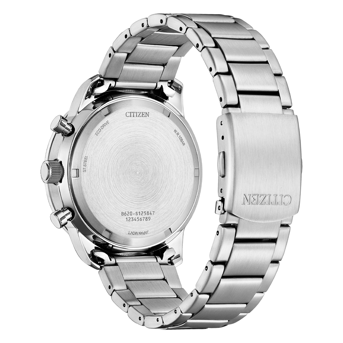 Citizen Classic Sport CA4500-91E men's watch black dial silver stainless steel bracelet case back
