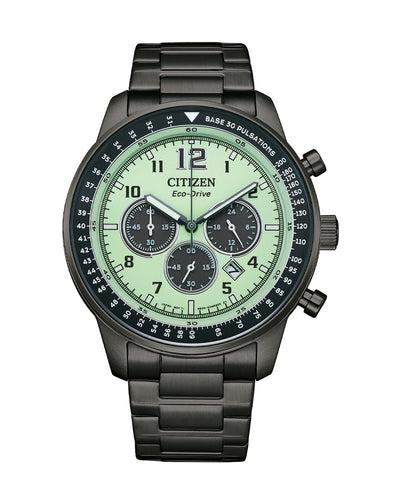 Citizen Eco-Drive Stainless Steel  Green Dial Watch CA4507- 84X
