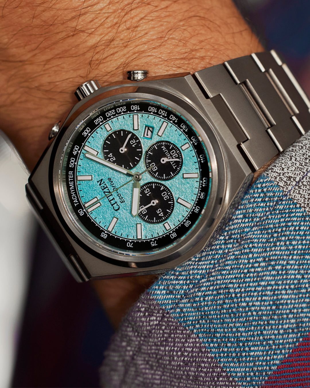 Citizen Eco-Drive Zenshin Chrono Blue Dial Stainless Steel Watch CA4610-85M