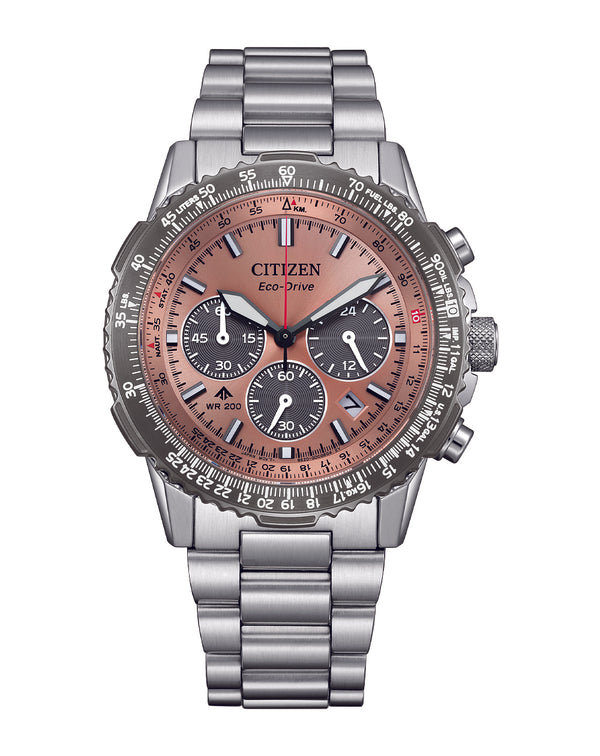 Citizen Eco-Drive Promaster Navihawk Brown Dial Stainless Steel Watch CA4664-60X
