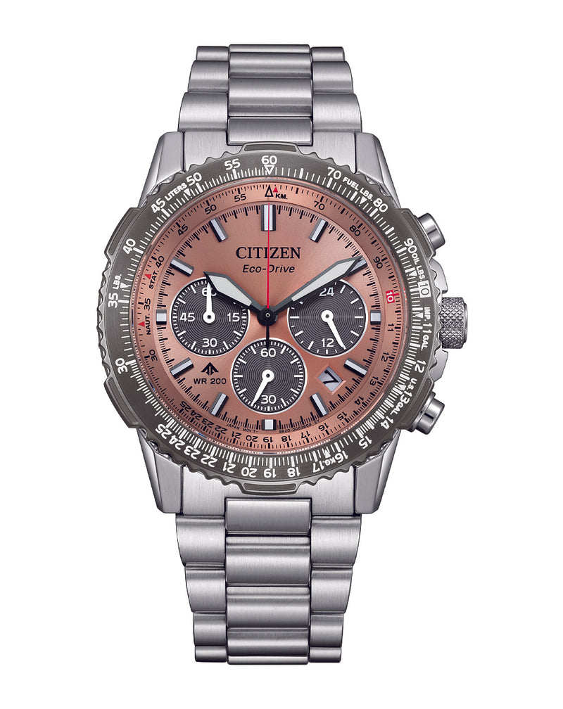 Citizen Eco-Drive Promaster Navihawk Brown Dial Stainless Steel Watch CA4664-60X