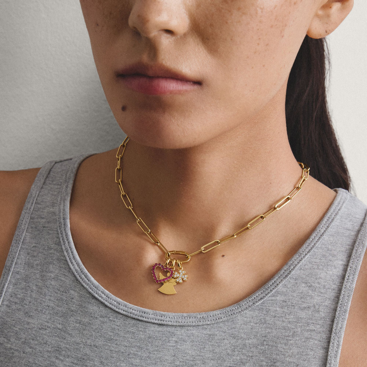 Thomas Sabo Gold-Plated Four-Leaf Clover Charm with White Zirconia CCC1281MY CCC1281MY view 3
