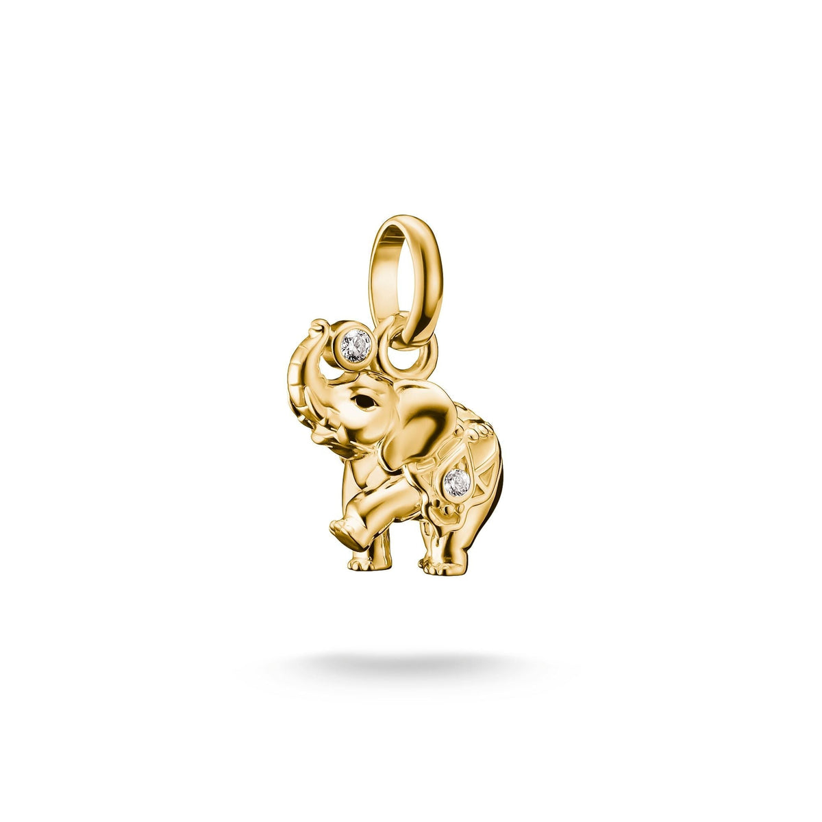 Thomas Sabo Gold-Plated Elephant Charm with White Zirconia CCC1327MY CCC1327MY front packshot
