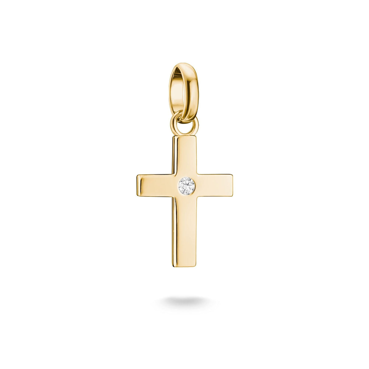 Thomas Sabo Gold-Plated Cross Charm with Zirconia Centre Stone CCC1364MY CCC1364MY front packshot