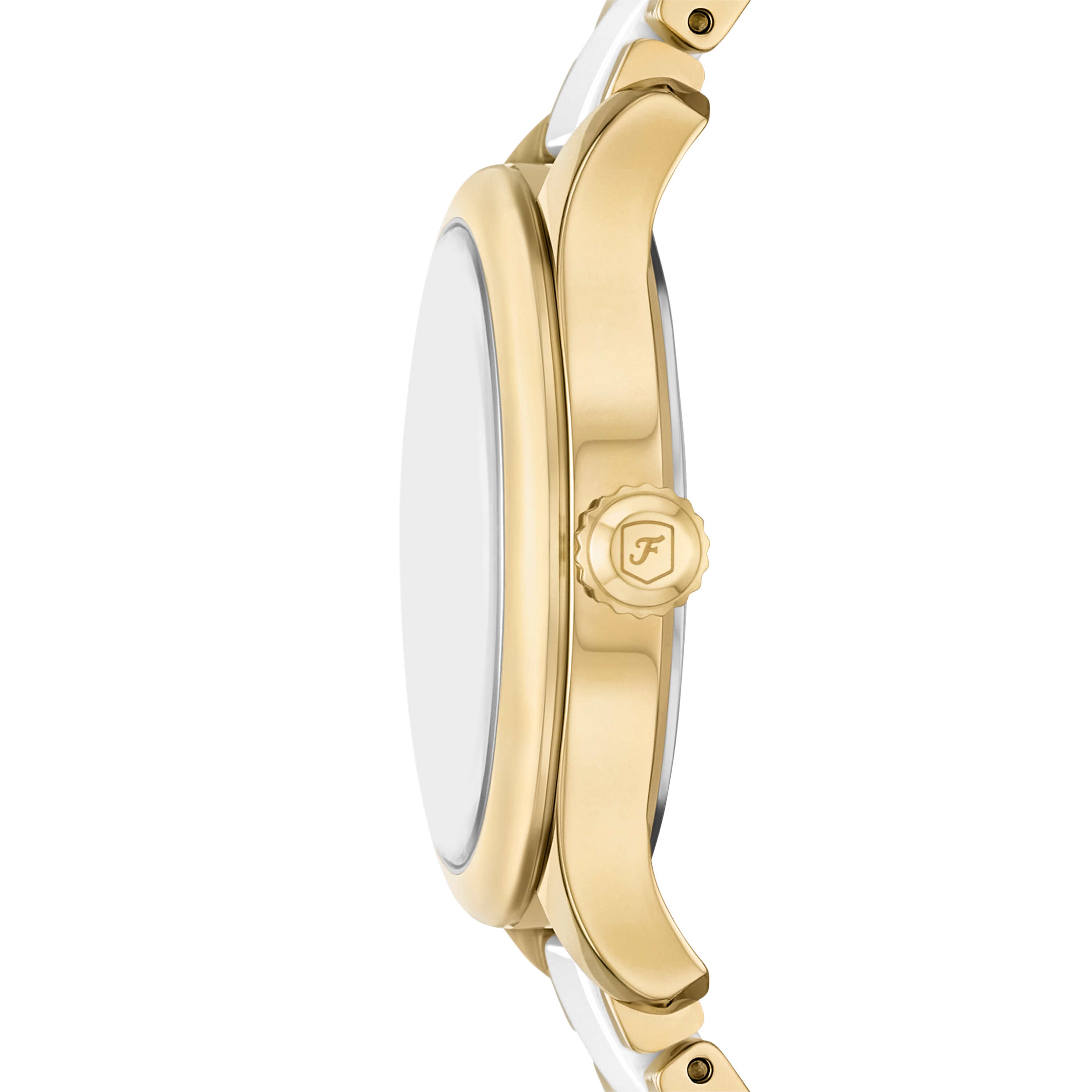 Fossil Gilmore Gold Tone and White Ceramic Watch CE1131