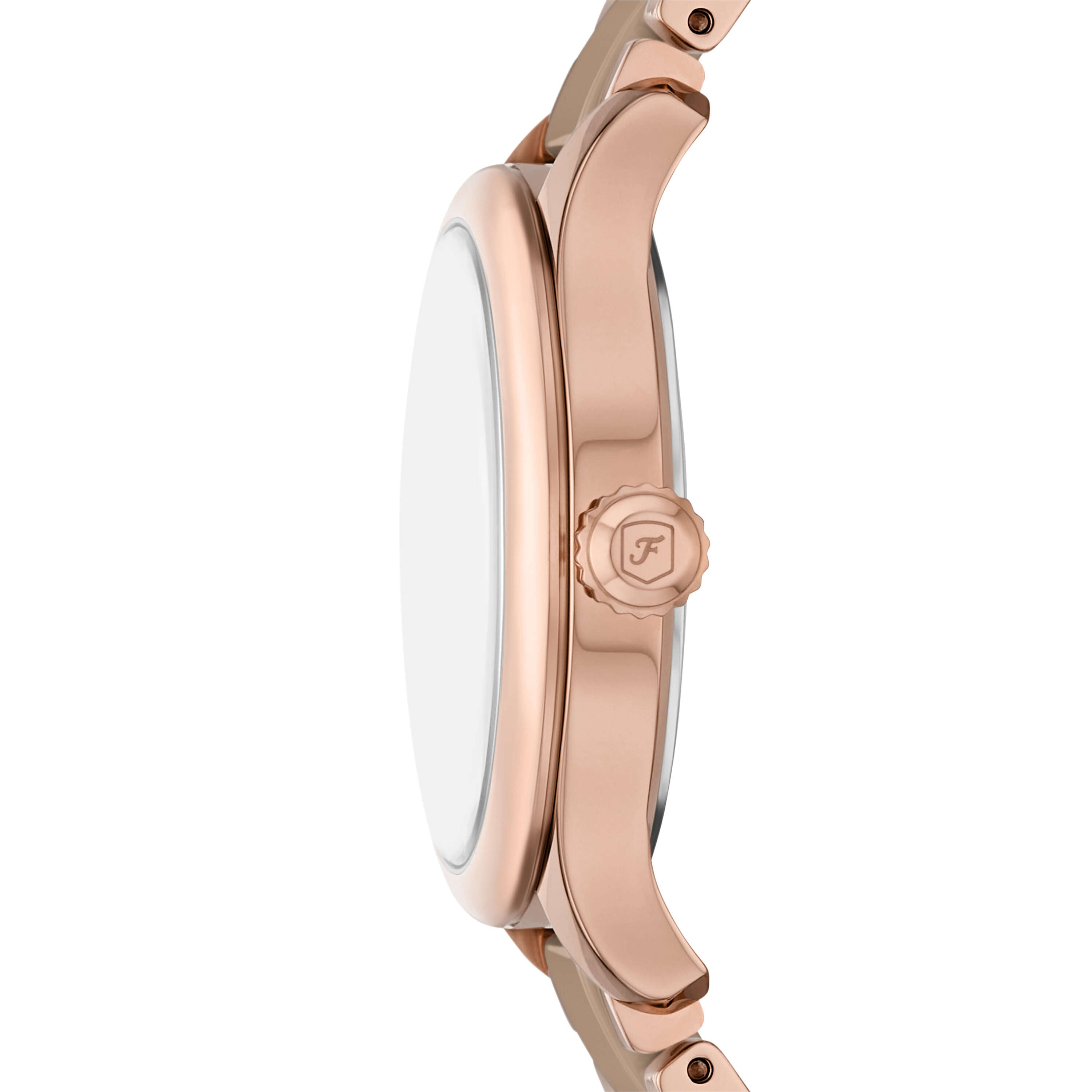 Fossil Gilmore Rose Gold Tone and Brown Ceramic Watch CE1133