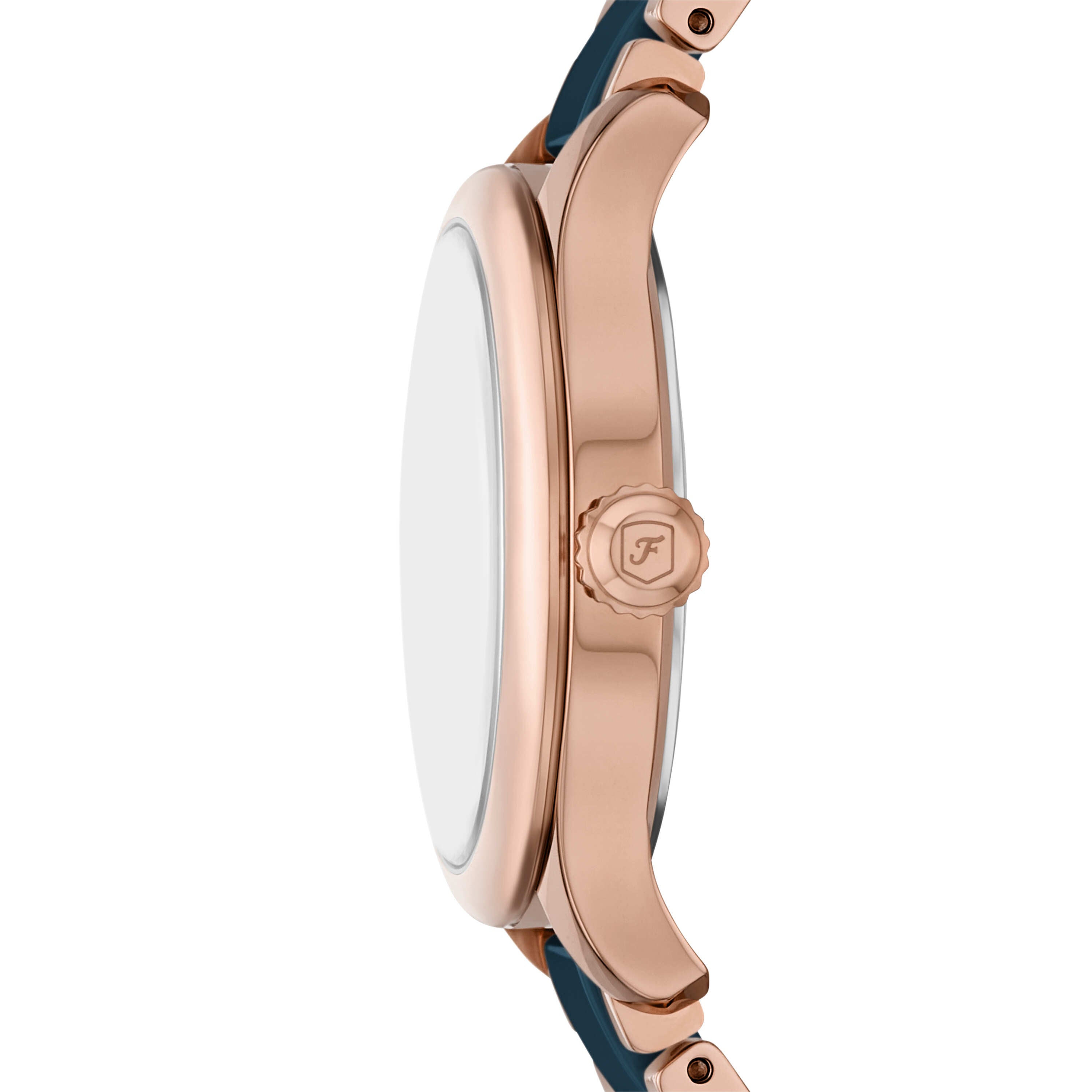Fossil Gilmore Rose Gold Tone and Navy Ceramic Watch CE1134