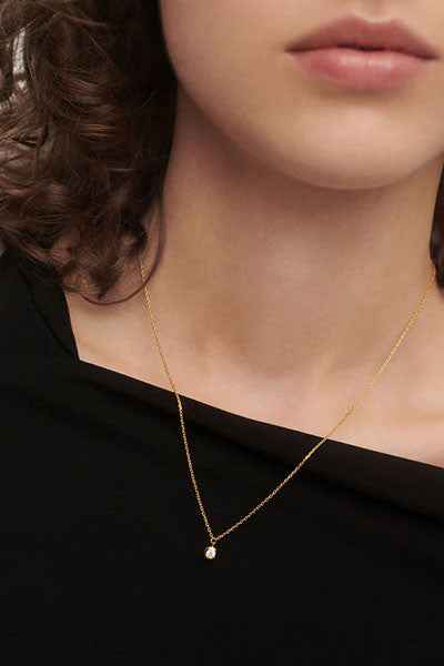 PDPAOLA Sand Solitary Necklace