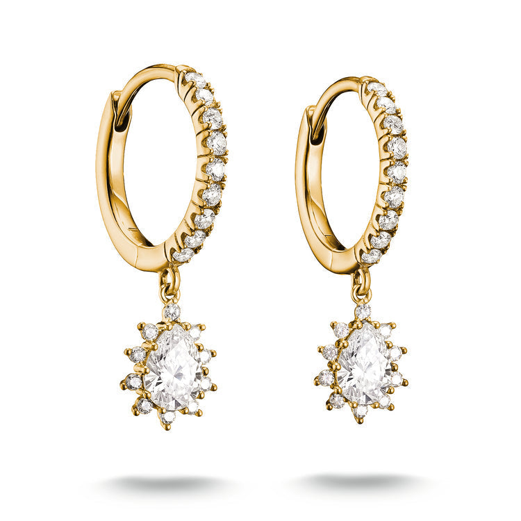 Thomas Sabo Hoop earrings with zirconia in teardrop shape TCR748MY