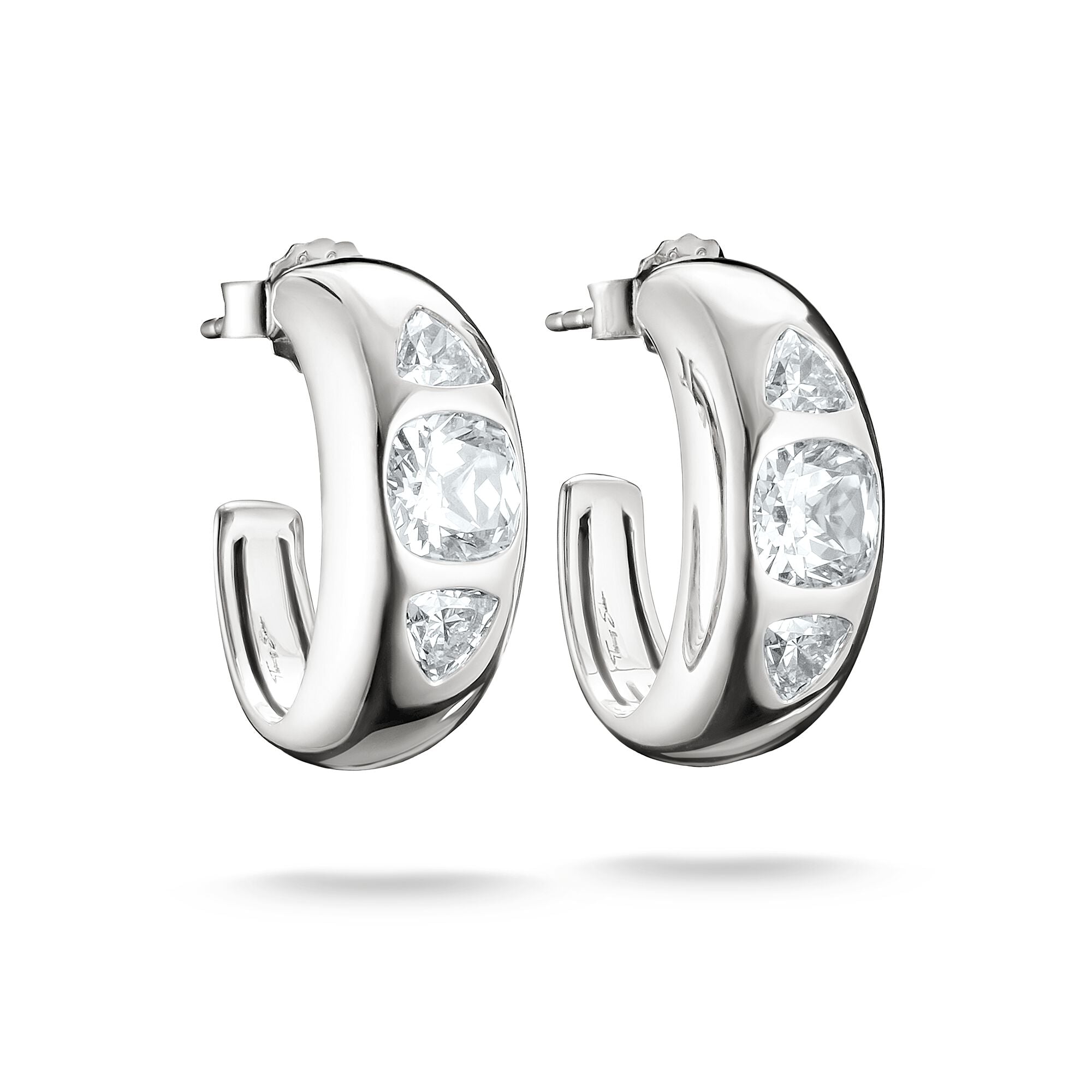 THOMAS SABO Hoop Earrings with Zirconia Stones Silver