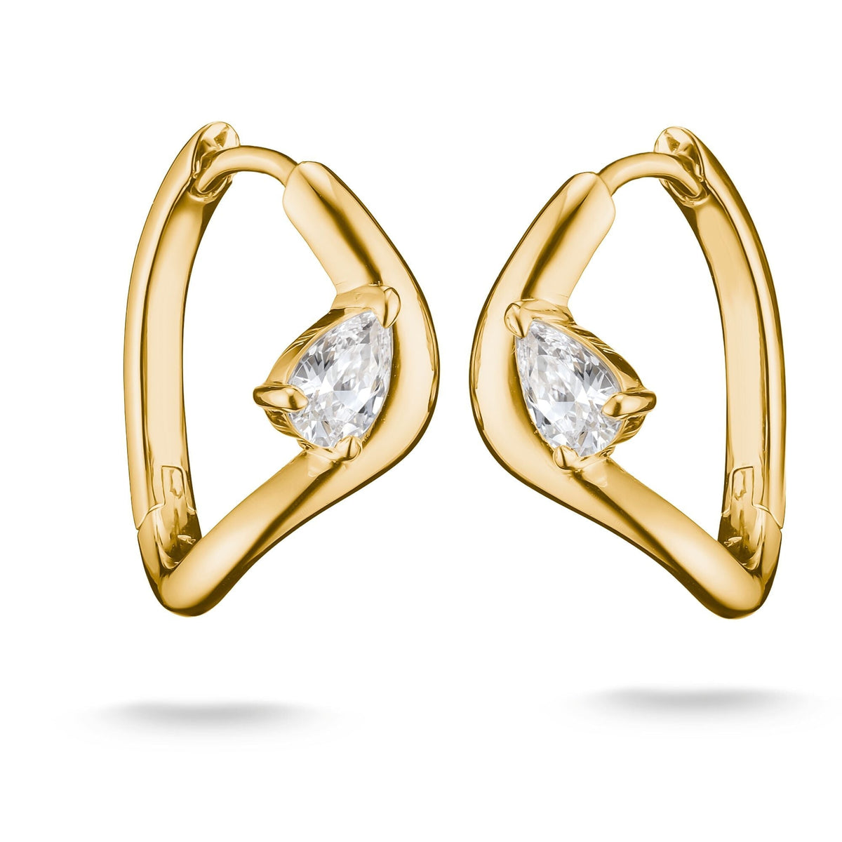 Thomas Sabo Hoop earrings with zirconia in teardrop shape TCR763MY