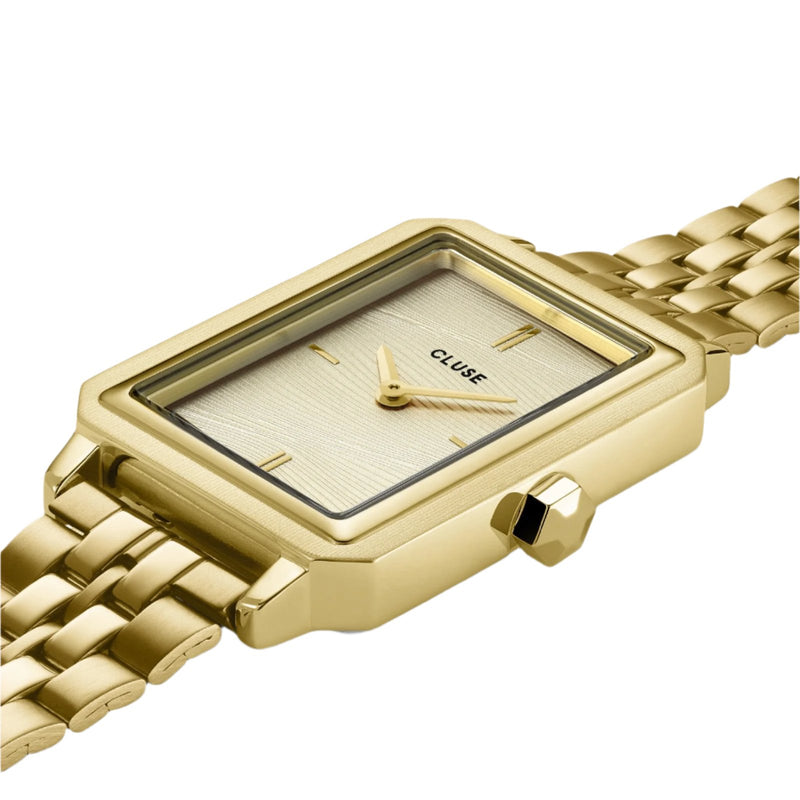 CLUSE Fluette Gold Sand Textured Gold Link Watch CW11511