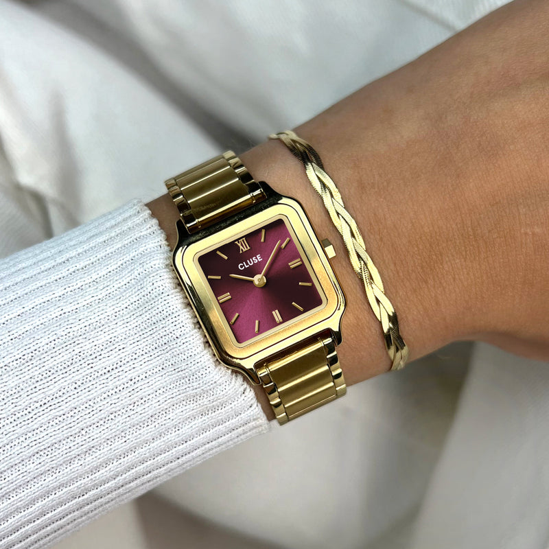 CLUSE Gracieuse Petite Gold Dark Cherry Dial Watch CW11812