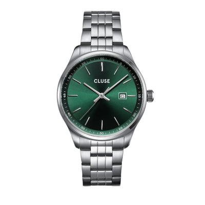 CLUSE Antheor Green Dial Silver Stainless Steel Link Watch CW20902