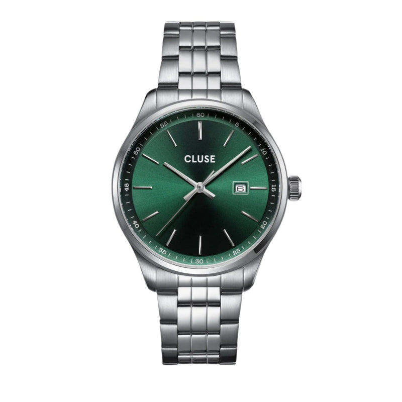 CLUSE Antheor Green Dial Silver Stainless Steel Link Watch CW20902