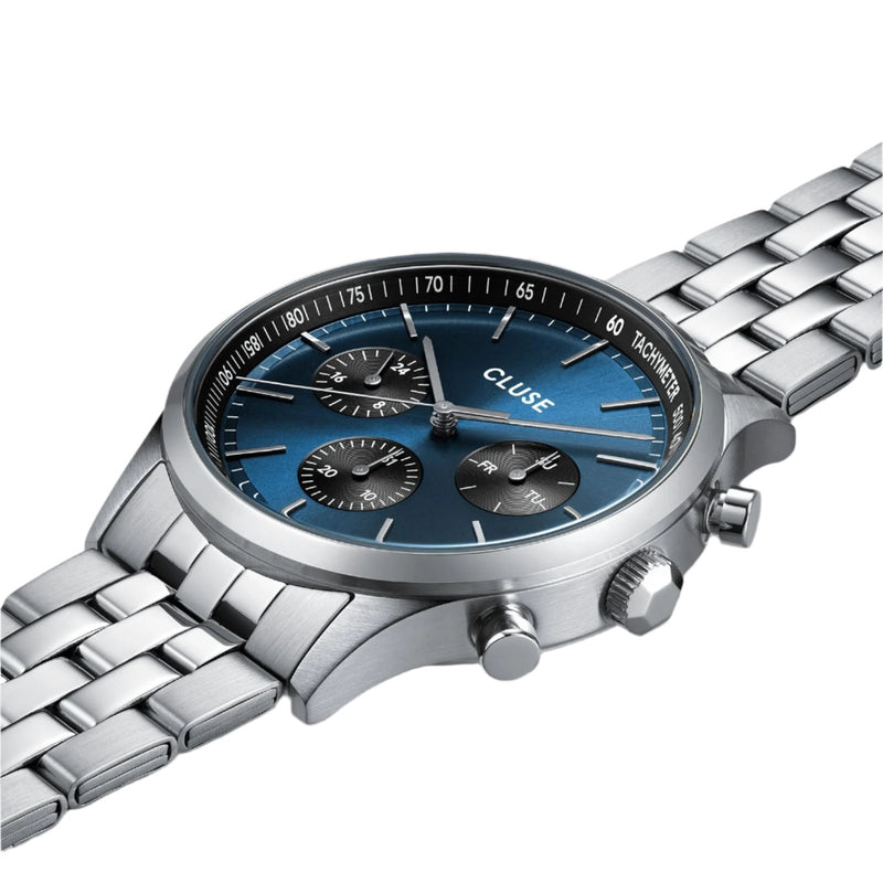 CLUSE Antheor Silver Link Blue Jelly Dial Watch CW21008