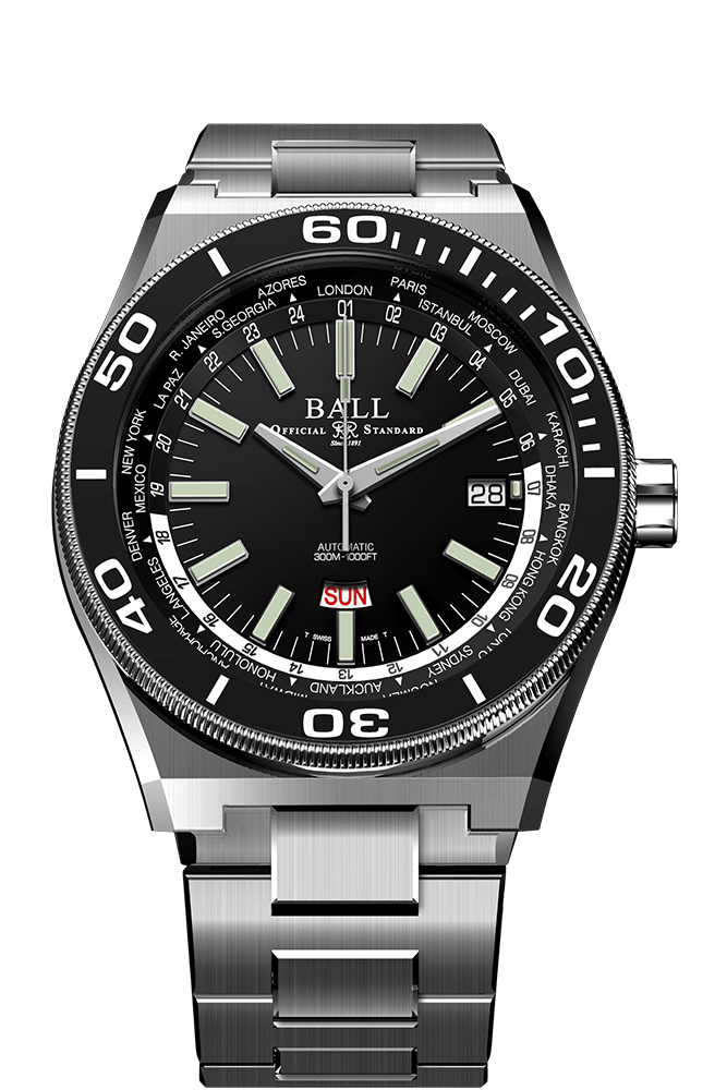 Ball Roadmaster Worldtime DG3032A-S-BKBK front packshot