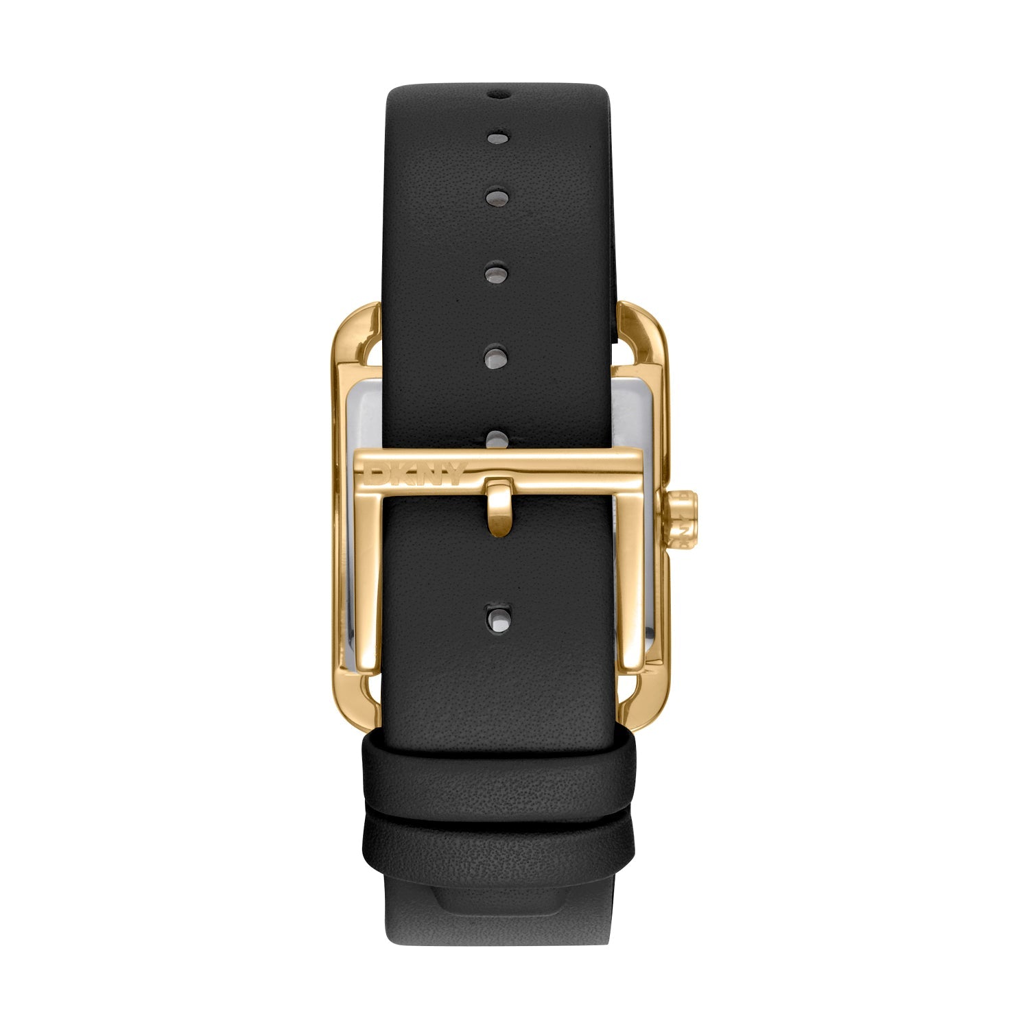 DKNY Gold Stainless Steel Black Dial Leather Women’s Watch 29mm