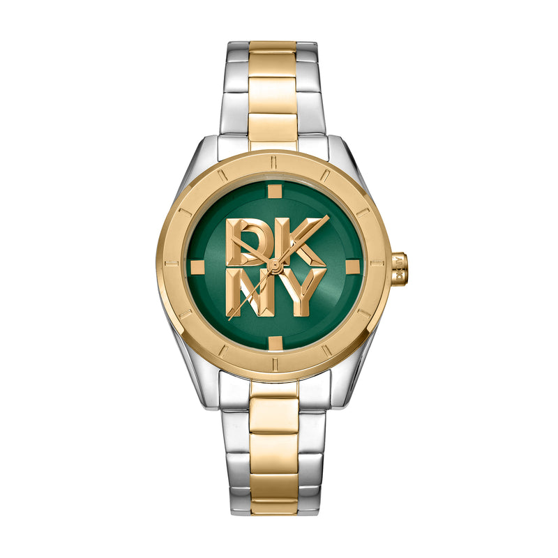 DKNY Chambers Midi Green Dial Stainless Steel Watch DK1L016M0095