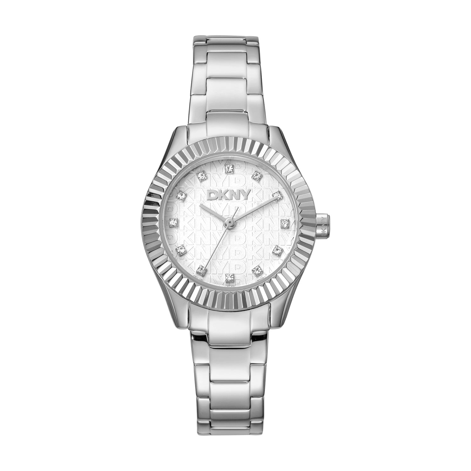 DKNY Chambers Glitz Silver 30mm Stainless Steel Womens Watch