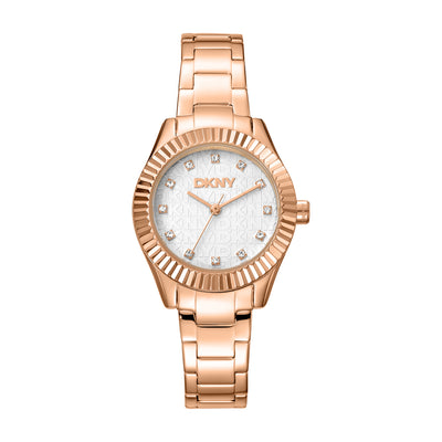 DKNY Chambers Glitz Silver Dial Stainless Steel Watch DK1L017M0065