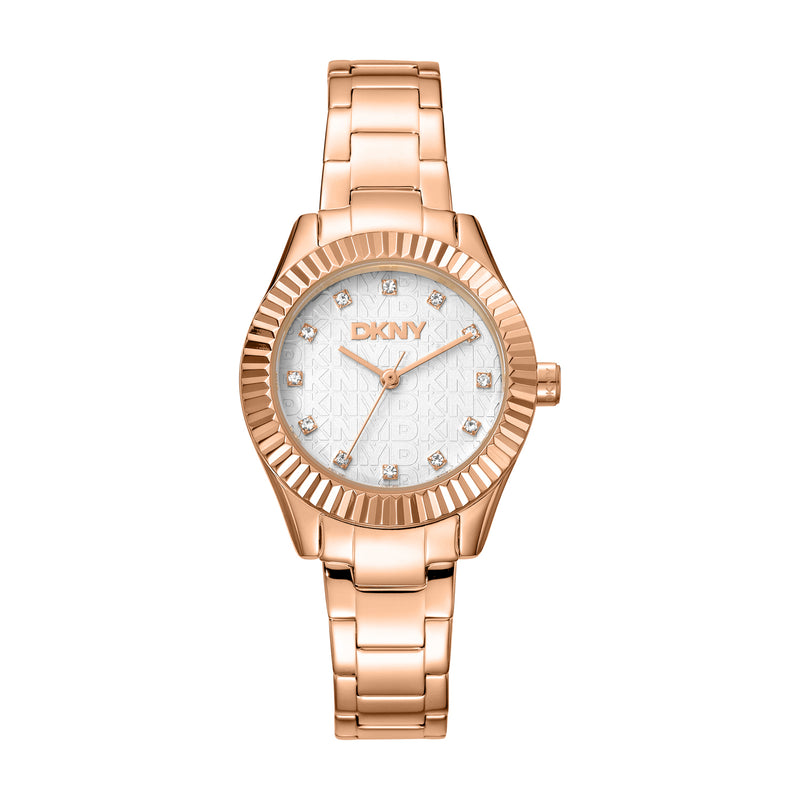 DKNY Chambers Glitz Silver Dial Stainless Steel Watch DK1L017M0065