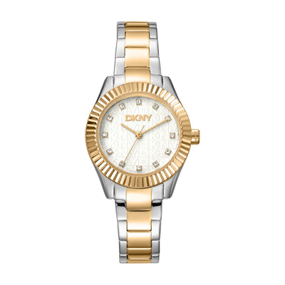 DKNY Chambers Glitz Silver Dial Stainless Steel Watch DK1L017M0075