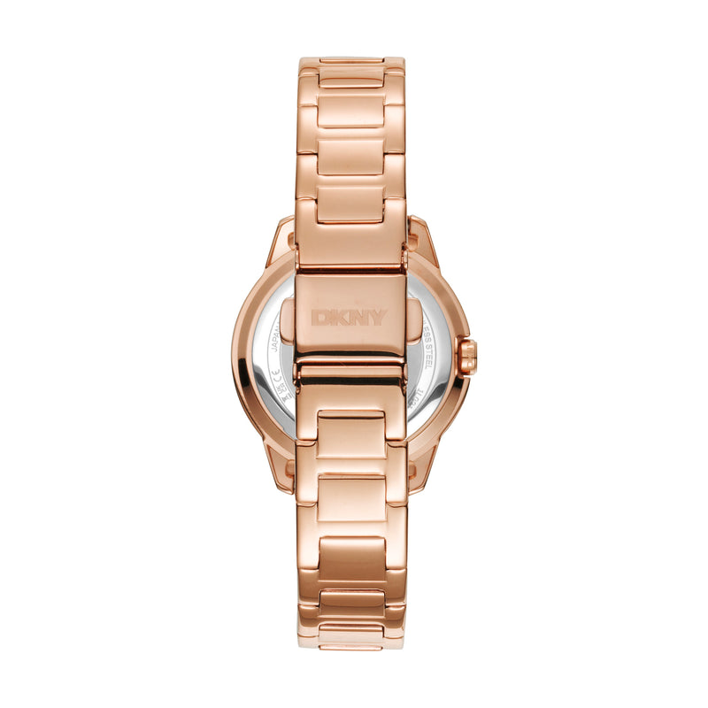 DKNY Park Ave Logo Rose Gold Dial Stainless Steel Watch DK1L021M0065