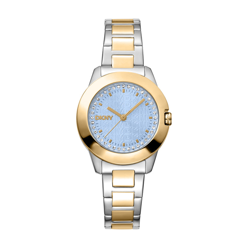 DKNY Park Ave Logo Blue Dial Stainless Steel Watch DK1L021M0085