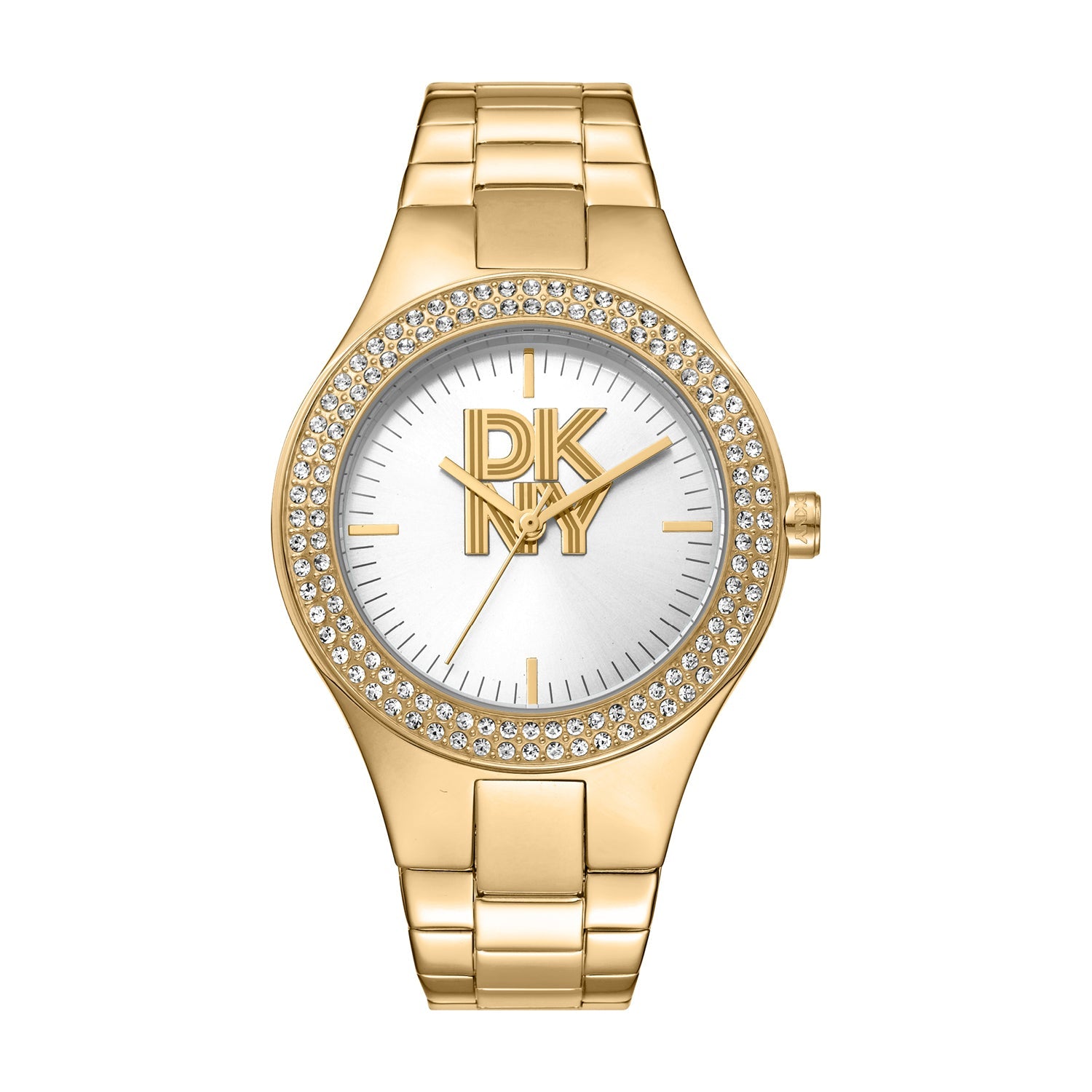 DKNY Gold Stainless Steel 38mm Womens Watch Silver Dial Elegant