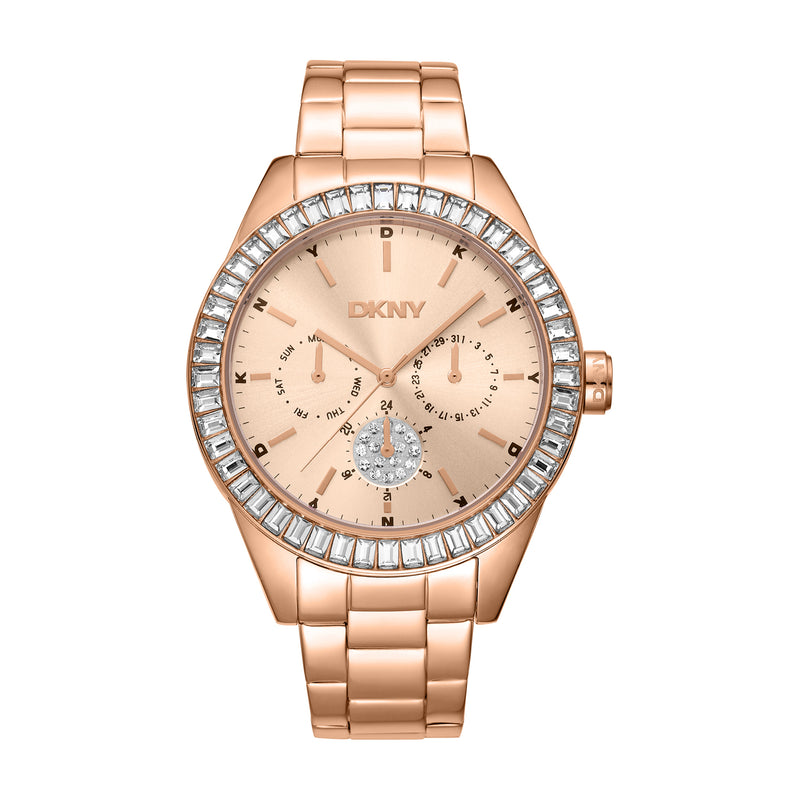 DKNY Nolita Multi Glitz Rose Gold Dial Stainless Steel Watch DK1L027M0065