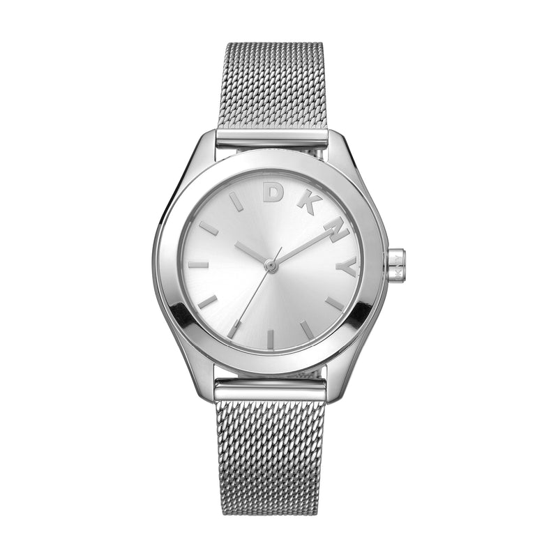 DKNY Astoria Logo Silver Dial Stainless Steel Watch DK1L032M0015