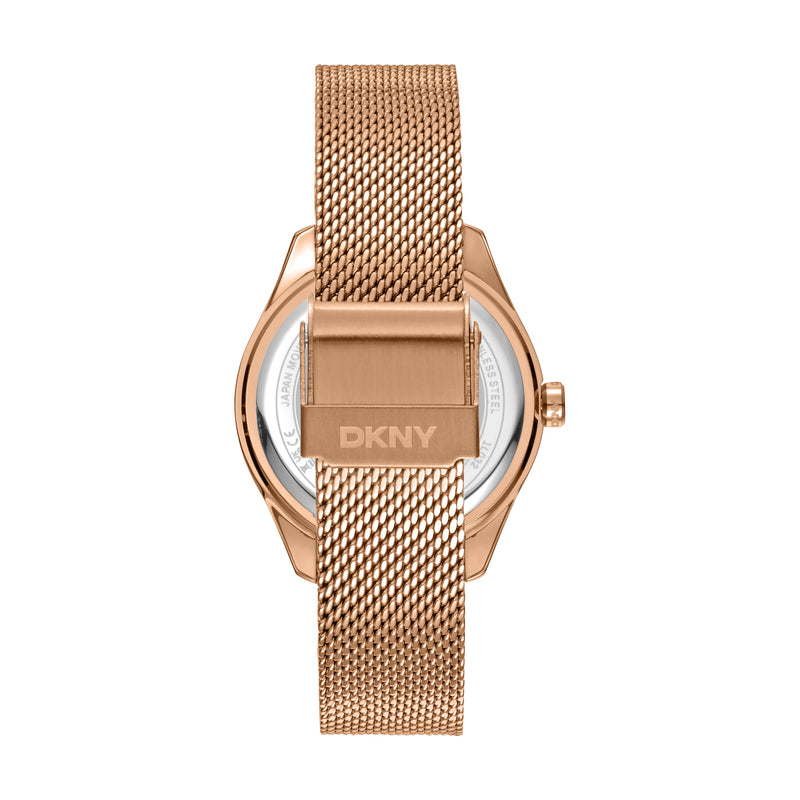 DKNY Astoria Logo Rose Gold Dial Stainless Steel Watch DK1L032M0035