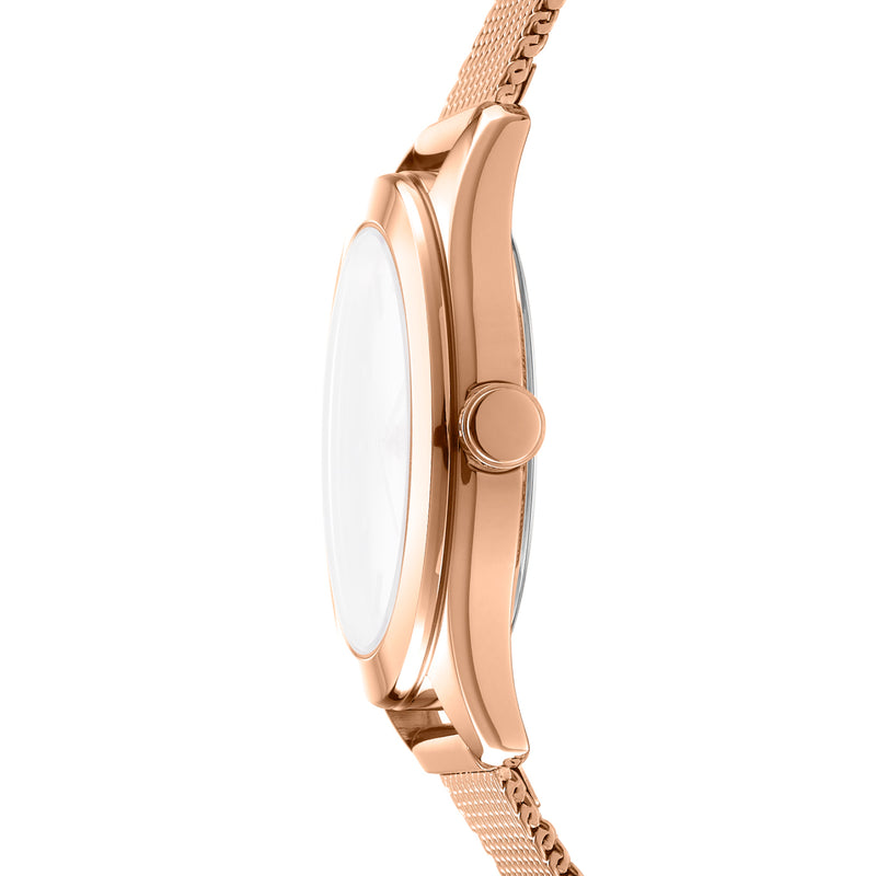 DKNY Astoria Logo Rose Gold Dial Stainless Steel Watch DK1L032M0035