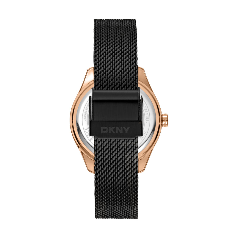 DKNY Astoria Logo Black Dial Stainless Steel Watch DK1L032M0065