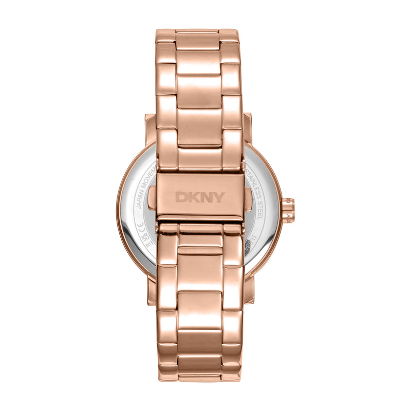 DKNY Soho Maxi Rose Gold Dial Stainless Steel Watch DK1L034M0065