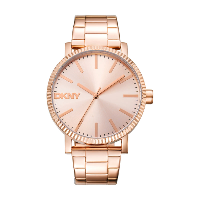 DKNY Soho Maxi Rose Gold Dial Stainless Steel Watch DK1L034M0065