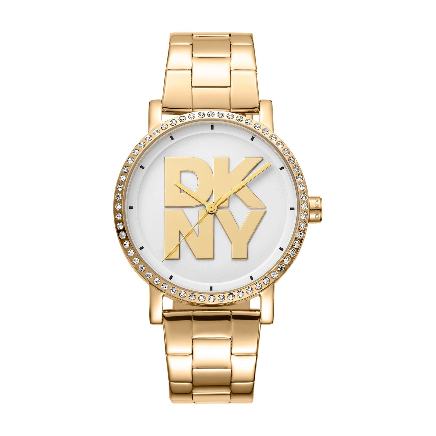DKNY Soho Gold Stainless Steel Womens Watch Silver Dial 36mm