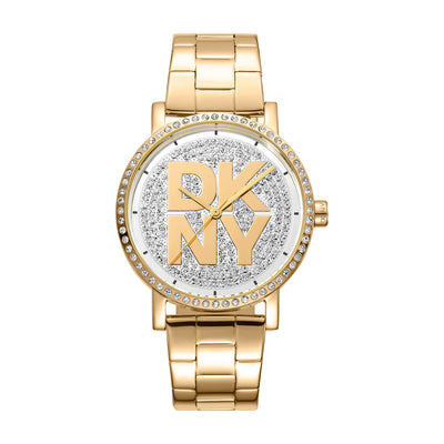 DKNY Soho Logo Silver Dial Stainless Steel Watch DK1L035M0215