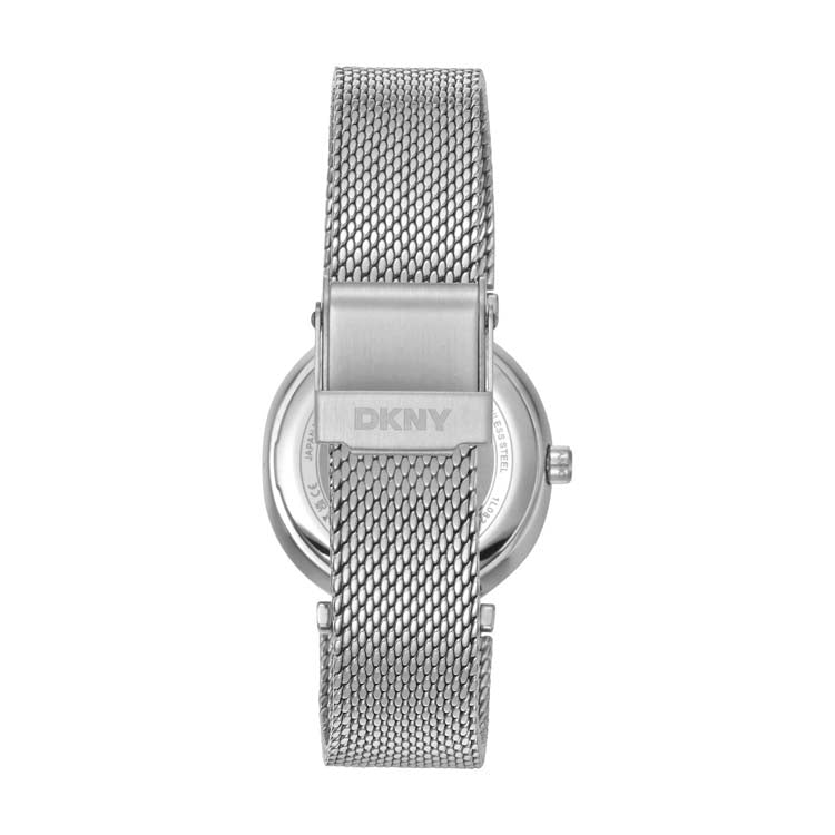DKNY Silver Stainless Steel Womens Watch Black Dial 30mm Luxury