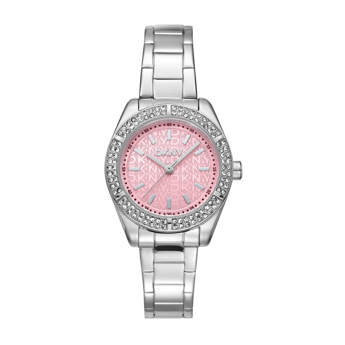 DKNY Evening Silver 30mm Pink Dial Womens Watch DK1L107M0045