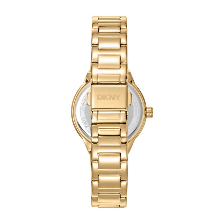 DKNY Gold Stainless Steel 32mm Watch Modern Women's Elegance