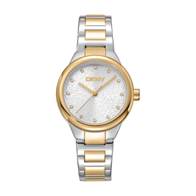 DKNY Two Tone Stainless Steel Womens Watch Silver Gold 32mm Luxury