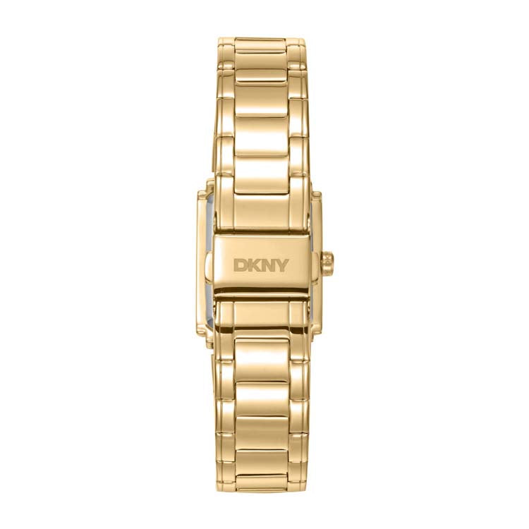 DKNY Gold Stainless Steel Watch 23x30mm Champagne Dial Women