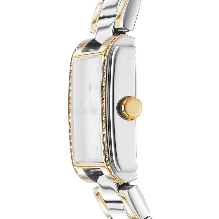 DKNY Two Tone Stainless Steel Watch With White Mother Of Pearl Dial