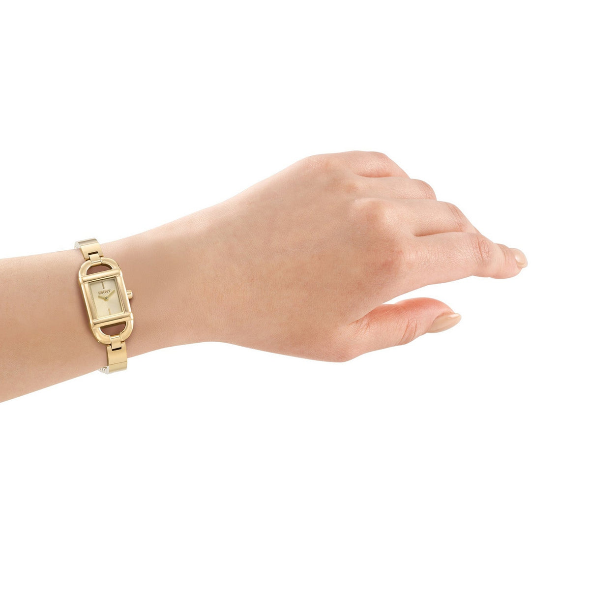 DKNY Signature Shape Champagne Dial Gold Steel Womens Watch DK1L179M0235 view 4