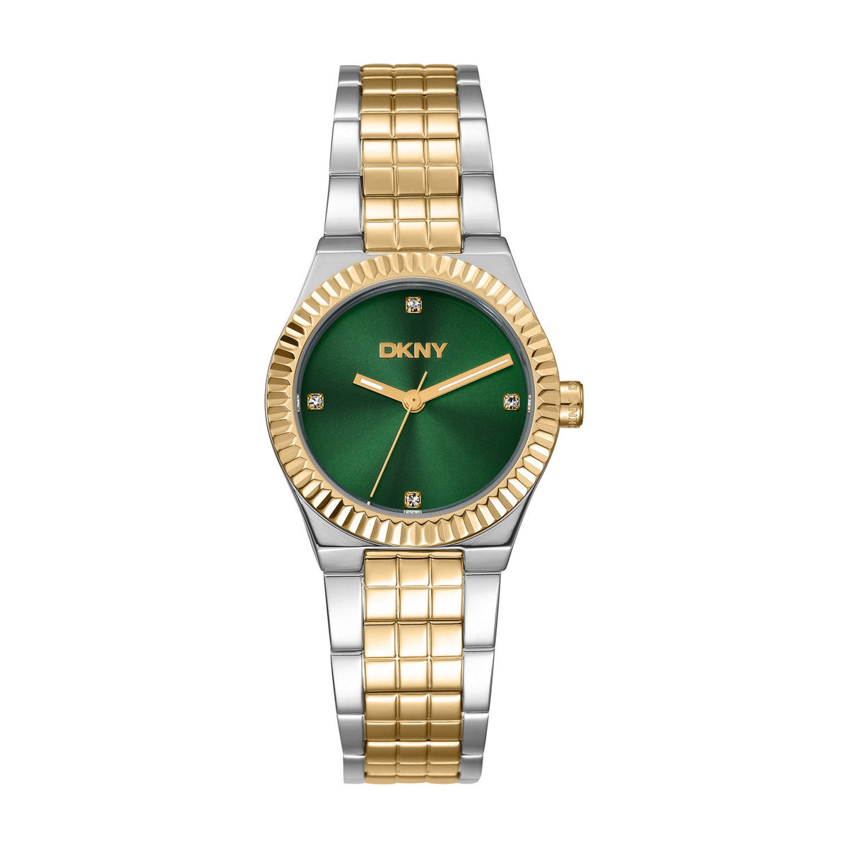 DKNY Essentials Green Dial Two Tone Steel Womens Watch DK1L182M0065 view 5