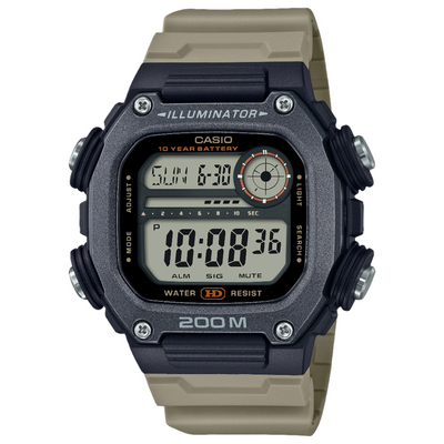 Casio Digital Sports Grey Dial Tan Resin Band Watch DW291HX-5A