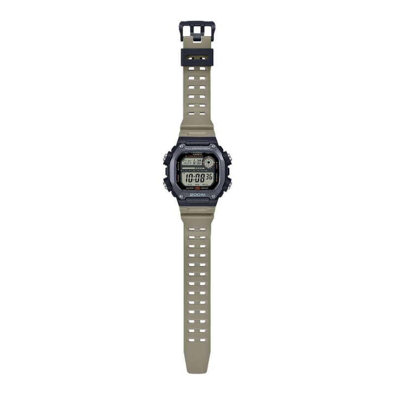 Casio Digital Sports Grey Dial Tan Resin Band Watch DW291HX-5A